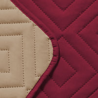 Waterproof Reversible Quilted Sofa Cover with Non Slip Strap for Single-Seat Wine Red