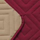 Waterproof Reversible Quilted Sofa Cover with Non Slip Strap for Four-seat Wine Red