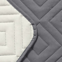 Waterproof Reversible Quilted Sofa Cover with Non Slip Strap for Single-Seat Grey
