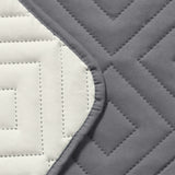 Waterproof Reversible Quilted Sofa Cover with Non Slip Strap for Double-seat Grey