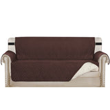 Waterproof Reversible Quilted Sofa Cover with Non Slip Strap for Three-seat Coffee