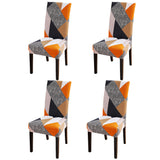 4Pcs Printed Chair Cover Washable Stretch Banquet Hotel Dining Room Office Chair Cover-Style 10