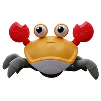 Electric Music Crawling Crab Baby Toy With LED Light Up For Kids Intellectual Toys-Yellow