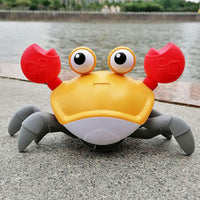 Electric Music Crawling Crab Baby Toy With LED Light Up For Kids Intellectual Toys-Yellow