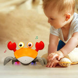 Electric Music Crawling Crab Baby Toy With LED Light Up For Kids Intellectual Toys-Yellow