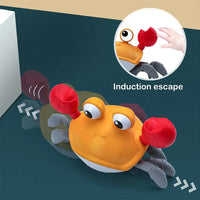 Electric Music Crawling Crab Baby Toy With LED Light Up For Kids Intellectual Toys-Yellow