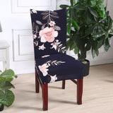 4Pcs Printed Chair Cover Washable Stretch Banquet Hotel Dining Room Office Chair Cover-Style 1