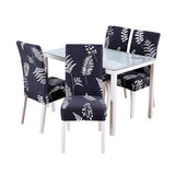 4Pcs Printed Chair Cover Washable Stretch Banquet Hotel Dining Room Office Chair Cover-Style 5