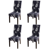 4Pcs Printed Chair Cover Washable Stretch Banquet Hotel Dining Room Office Chair Cover-Style 5