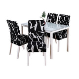 4Pcs Printed Chair Cover Washable Stretch Banquet Hotel Dining Room Office Chair Cover-Style 7