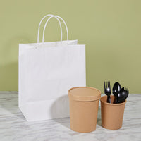 10Pcs Kraft Paper Bag Party Favor Gift Bags with Handle Shopping Bags