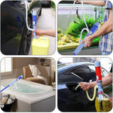 Pump Pipe Electric Siphon Oil Water Petrol Liquid Transfer Battery Operated Red
