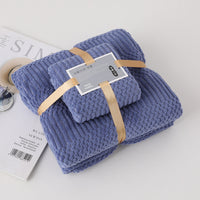2Pcs Set Bath Towels Ultra Soft Bath Towel Kit Dark Blue