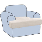 Stretch T Cushion Chair Sofa Slipcover T-Shape Cushion Covers White-1 Seat