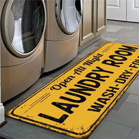Farmhouse Laundry Room Rug Non Slip Waterproof Laundry Floor Mat Yellow-Small Size