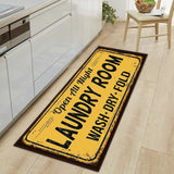 Farmhouse Laundry Room Rug Non Slip Waterproof Laundry Floor Mat Yellow-Large Size