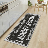 Farmhouse Laundry Room Rug Non Slip Waterproof Laundry Floor Mat Black-Small Size