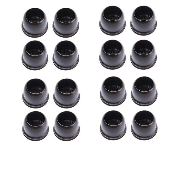 Set of 16X Extra Silicone Chair Leg Floor Protectors with Wrapped Felt-Round Brown Style