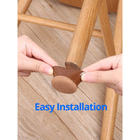 Set of 16X Extra Silicone Chair Leg Floor Protectors with Wrapped Felt-Round Brown Style