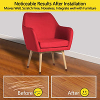 Set of 16X Extra Silicone Chair Leg Floor Protectors with Wrapped Felt-Round Brown Style