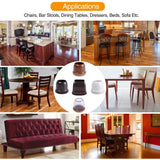 Set of 16X Extra Silicone Chair Leg Floor Protectors with Wrapped Felt-Round Transparent Style