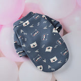 Cartoon Print Pet Clothes Hoodie Plus Velvet Dog Pajamas Bundle S Size-Red Fuwang and Zhang Qingxiong