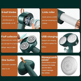 Fabric Shaver Rechargeable Wireless Portable Electric Lint Remover Green