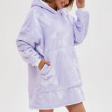 Unisex Extra Large Cozy Warm Hooded Blanket Hoodie Purple