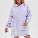 Unisex Extra Large Cozy Warm Hooded Blanket Hoodie Purple
