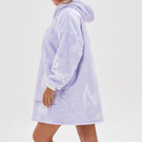 Unisex Extra Large Cozy Warm Hooded Blanket Hoodie Purple