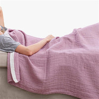 130 x 150cm Cotton Light Comfortable Muslin Blanket for All Season-Purple