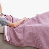 76 x 104cm Cotton Light Comfortable Muslin Blanket for All Season-Purple