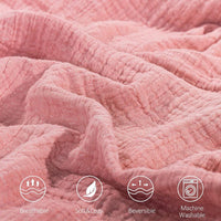 130 x 150cm Cotton Light Comfortable Muslin Blanket for All Season-Orange