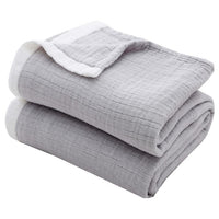 130 x 150cm Cotton Light Comfortable Muslin Blanket for All Season-Grey