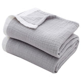 130 x 150cm Cotton Light Comfortable Muslin Blanket for All Season-Grey