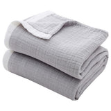 76 x 104cm Cotton Light Comfortable Muslin Blanket for All Season-Grey