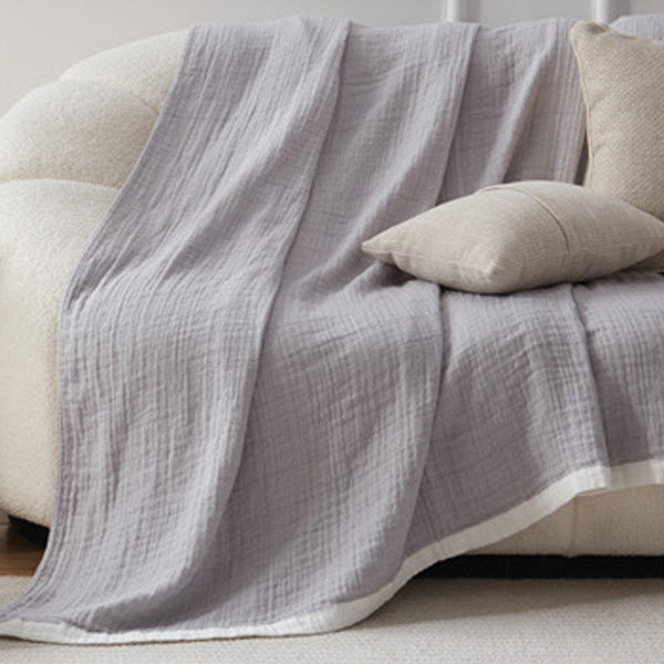 130 x 150cm Cotton Light Comfortable Muslin Blanket for All Season-Grey