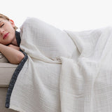 76 x 104cm Cotton Light Comfortable Muslin Blanket for All Season-White