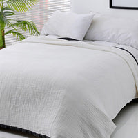 130 x 150cm Cotton Light Comfortable Muslin Blanket for All Season-White
