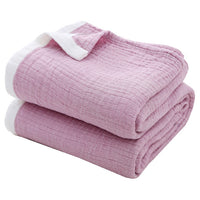 130 x 150cm Cotton Light Comfortable Muslin Blanket for All Season-Purple
