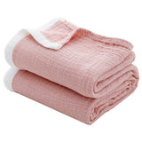 76 x 104cm Cotton Light Comfortable Muslin Blanket for All Season-Orange