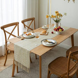 Farmhouse Table Runner Rustic Linen Boho Table Runner for Dining Table Yellow