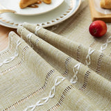 Farmhouse Table Runner Rustic Linen Boho Table Runner for Dining Table Yellow