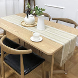 Farmhouse Table Runner Rustic Linen Boho Table Runner for Dining Table Yellow
