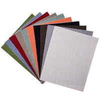 Set of 10 Colors Adhesive Linen Fabric Patches Tapes 10.5 x 20.5cm