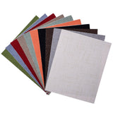 Set of 10 Colors Adhesive Linen Fabric Patches Tapes 10.5 x 20.5cm