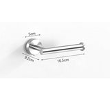 Set of 4 Pcs Bathroom Hardware Set Wall Mount Towel Holder Paper Holder Bundle Silver