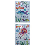 Set of 2Pack Self Adhesive Luminous Ocean Fish Flower Wall Stickers-Blue