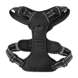 Reflective Adjustable No Pull Dog Harness Vest Harness with Easy Control Soft Handle Black-L
