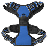 Reflective Adjustable No Pull Dog Harness Vest Harness with Easy Control Soft Handle Dark Blue-M
